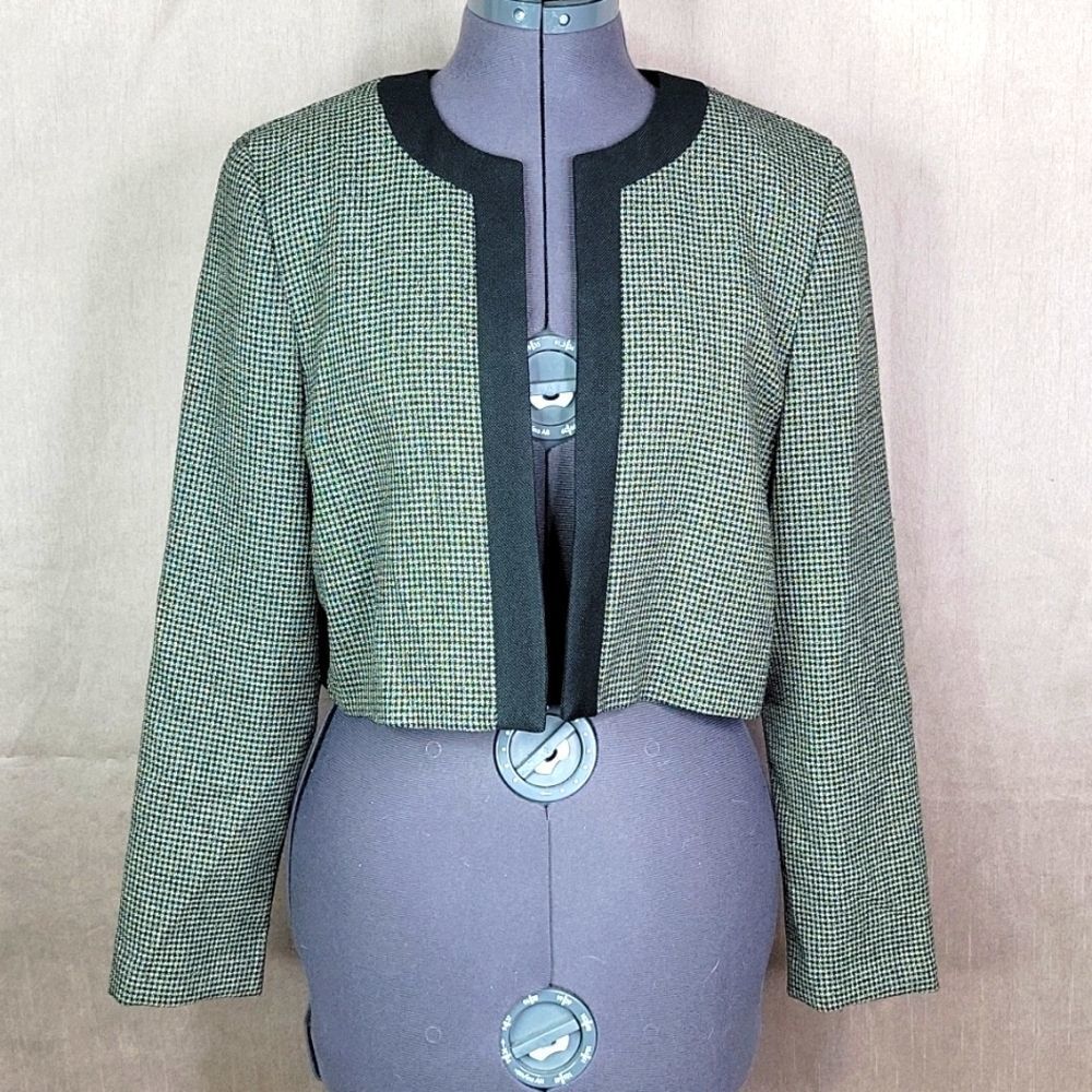 RONNI NICOLE VINTAGE Black and White Plaid/Checkered Jacket 12 Petite‎